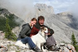 Stephen and Catherine with Baffin the dog